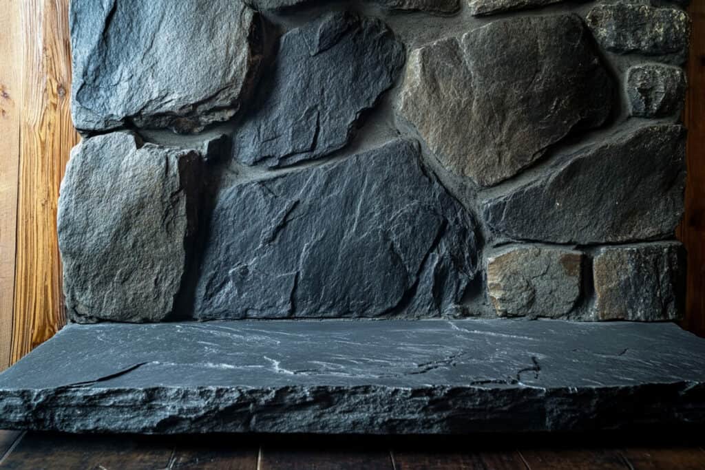 Slate fireplace hearth